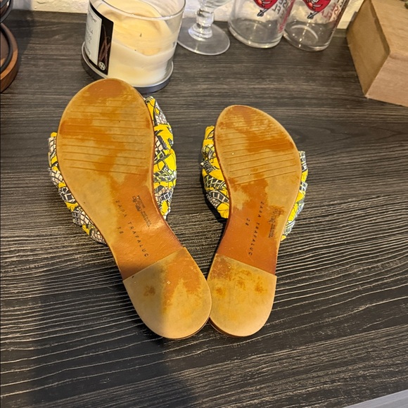 Zara Yellow and Black exotic print Women's Sandals - Picture 4 of 5
